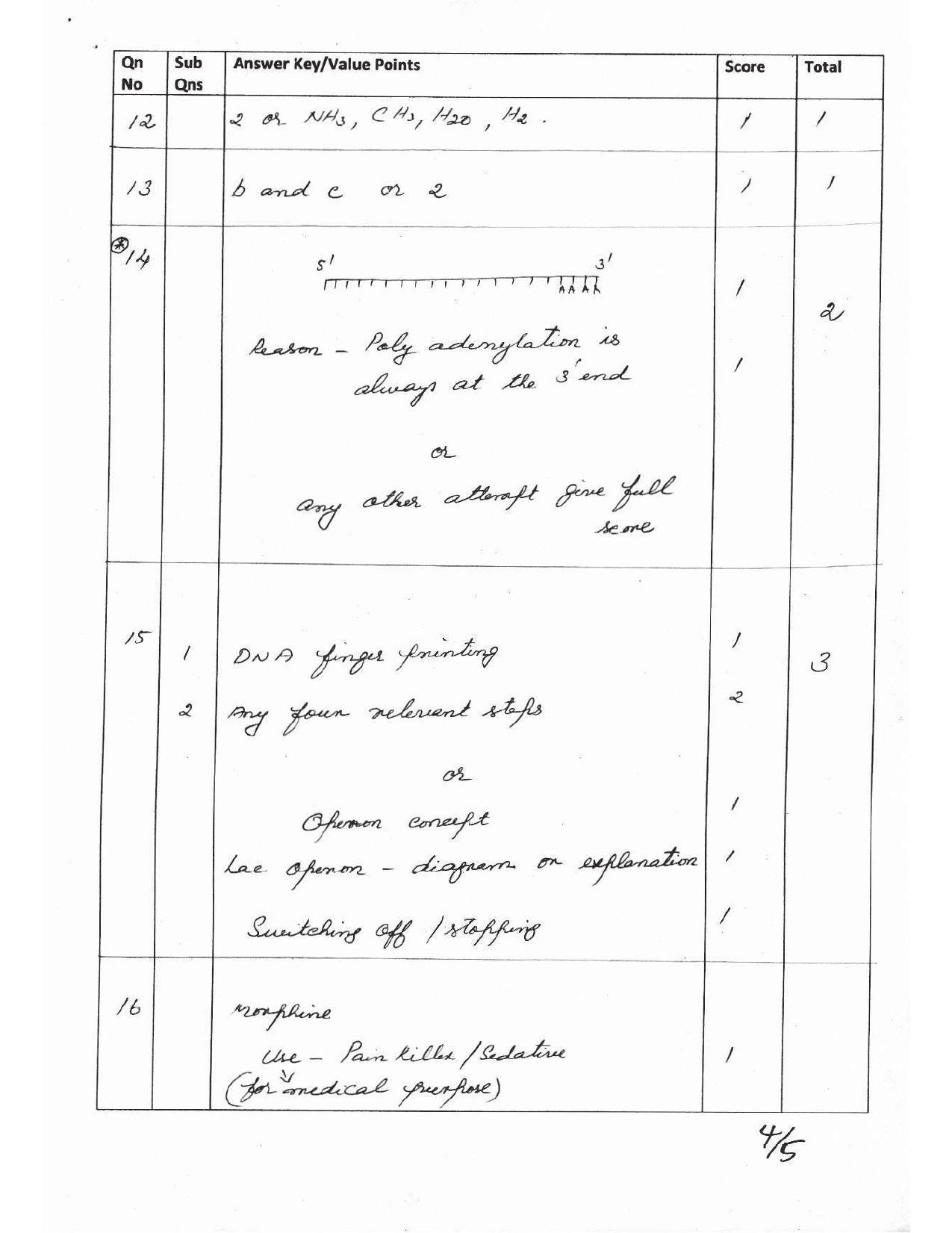 Kerala Plus Two 2017 Biology Answer key - Page 12