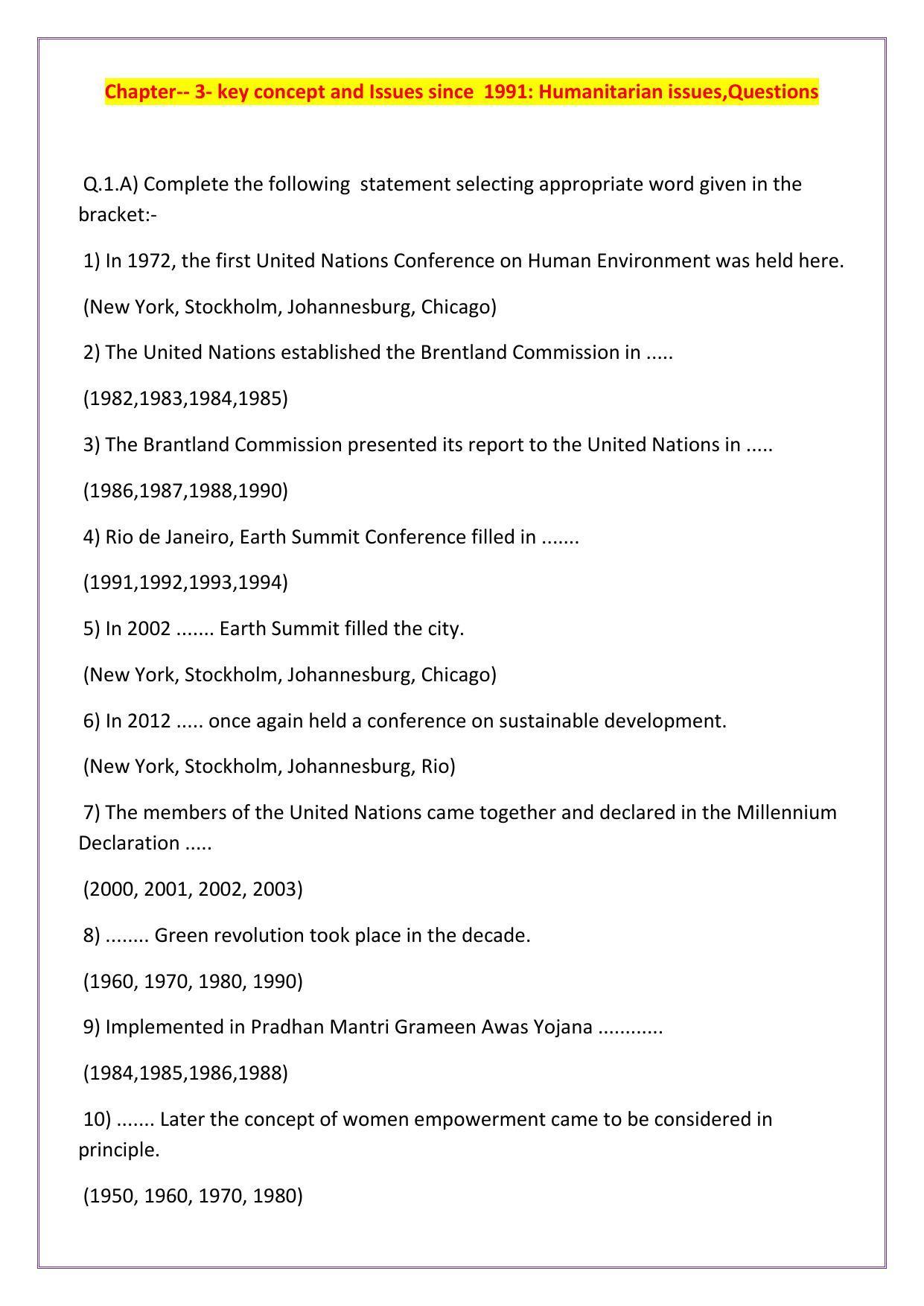 Maharashtra Board Class 12 Political Science Sample Papers - Page 18