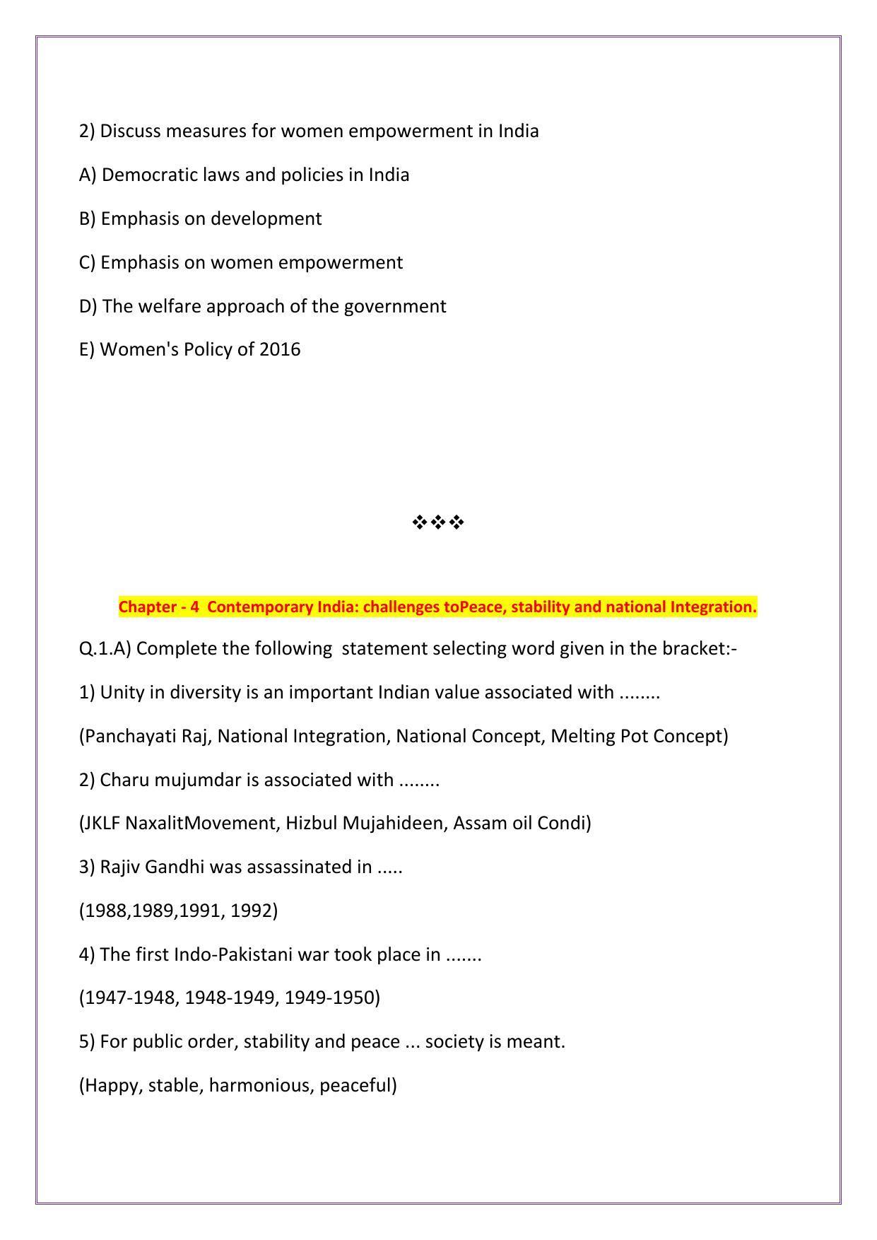 Maharashtra Board Class 12 Political Science Sample Papers - Page 23