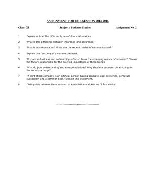 CBSE Worksheets for Class 11 Business Studies Assignment 7