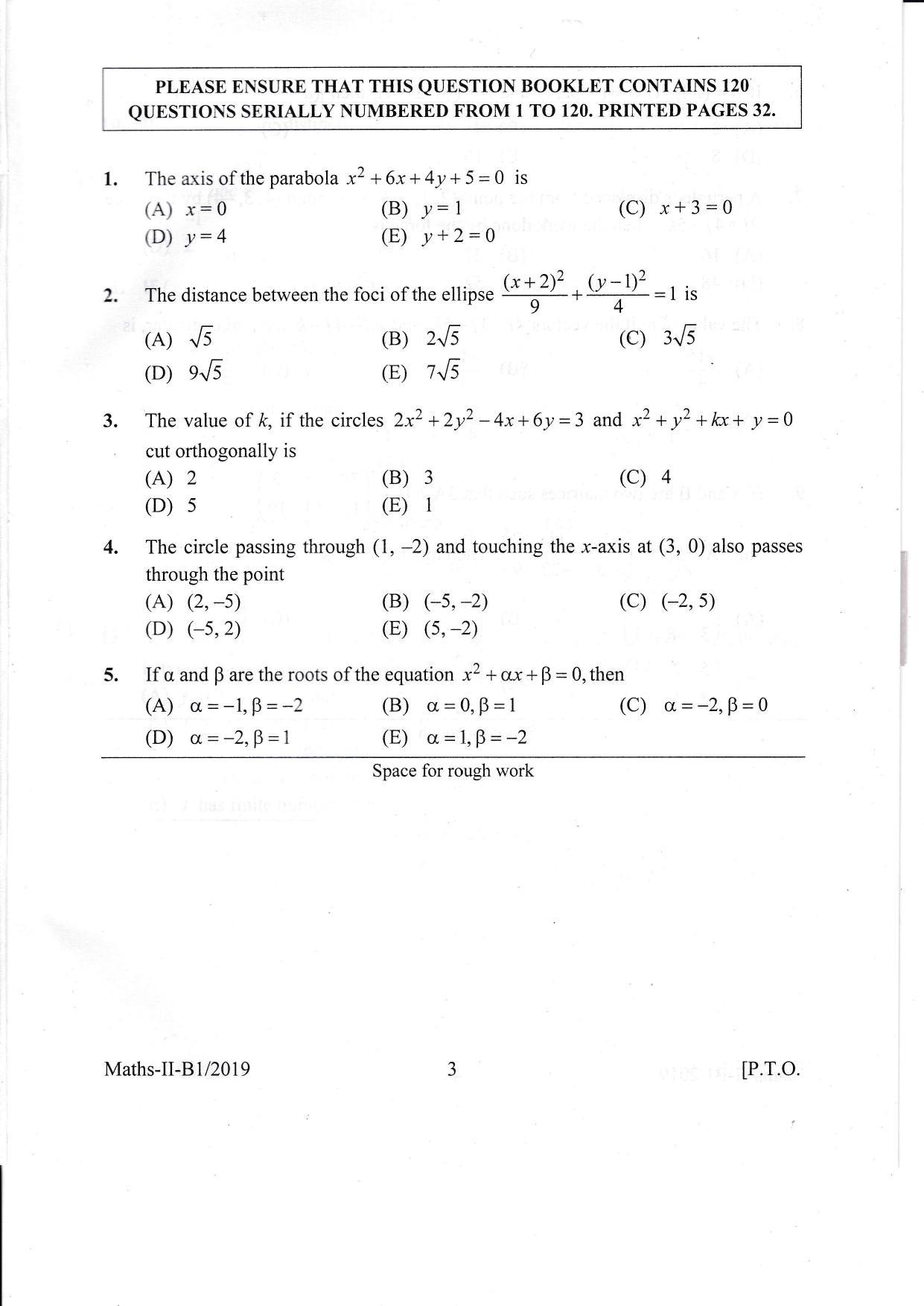 KEAM Paper II 2019 Question Paper - Page 3
