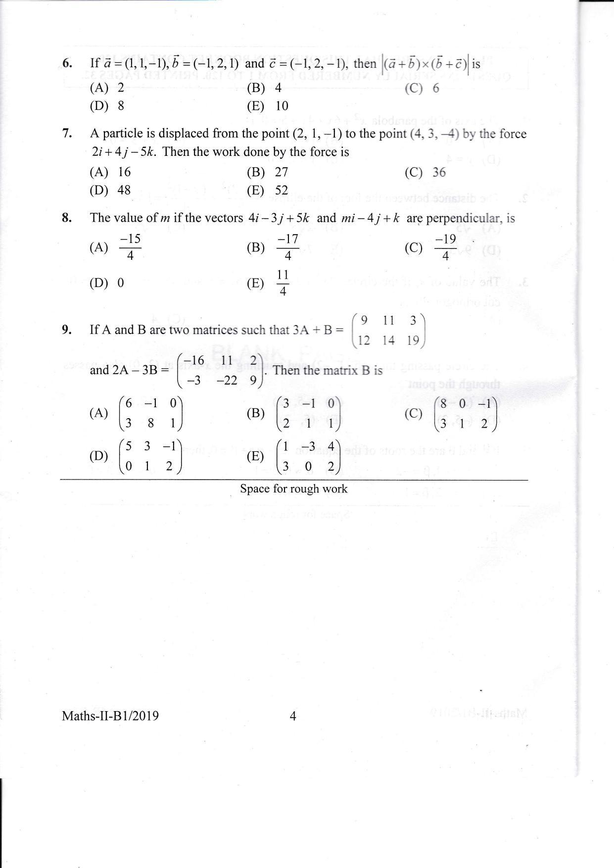 KEAM Paper II 2019 Question Paper - Page 4