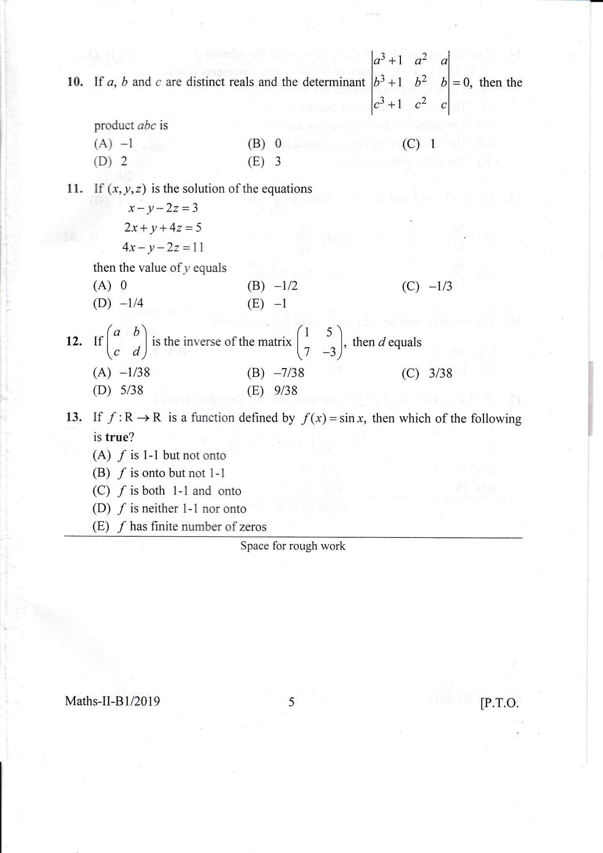 KEAM Paper II 2019 Question Paper - Page 5
