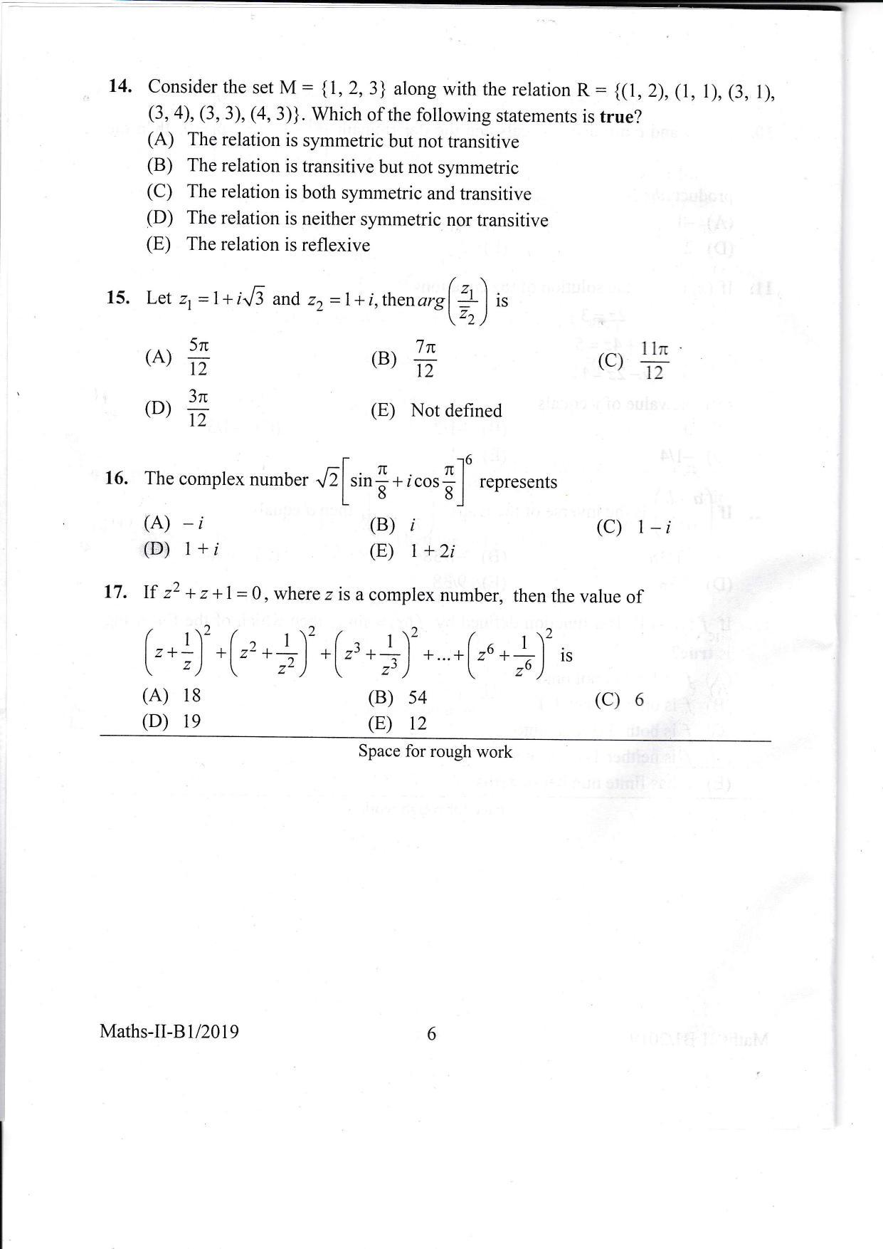 KEAM Paper II 2019 Question Paper - Page 6
