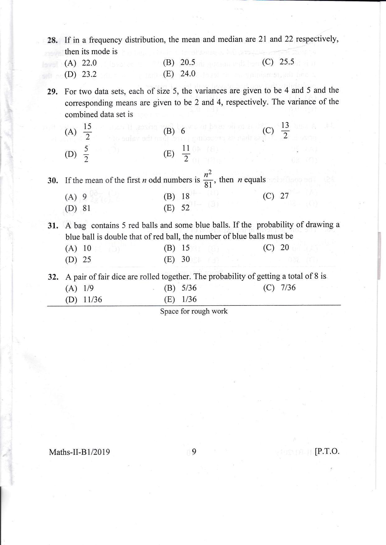 KEAM Paper II 2019 Question Paper - Page 9