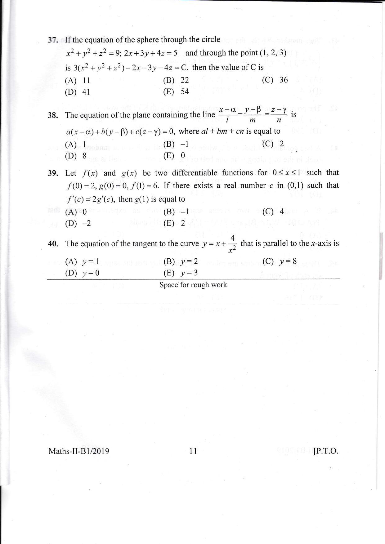KEAM Paper II 2019 Question Paper - Page 11