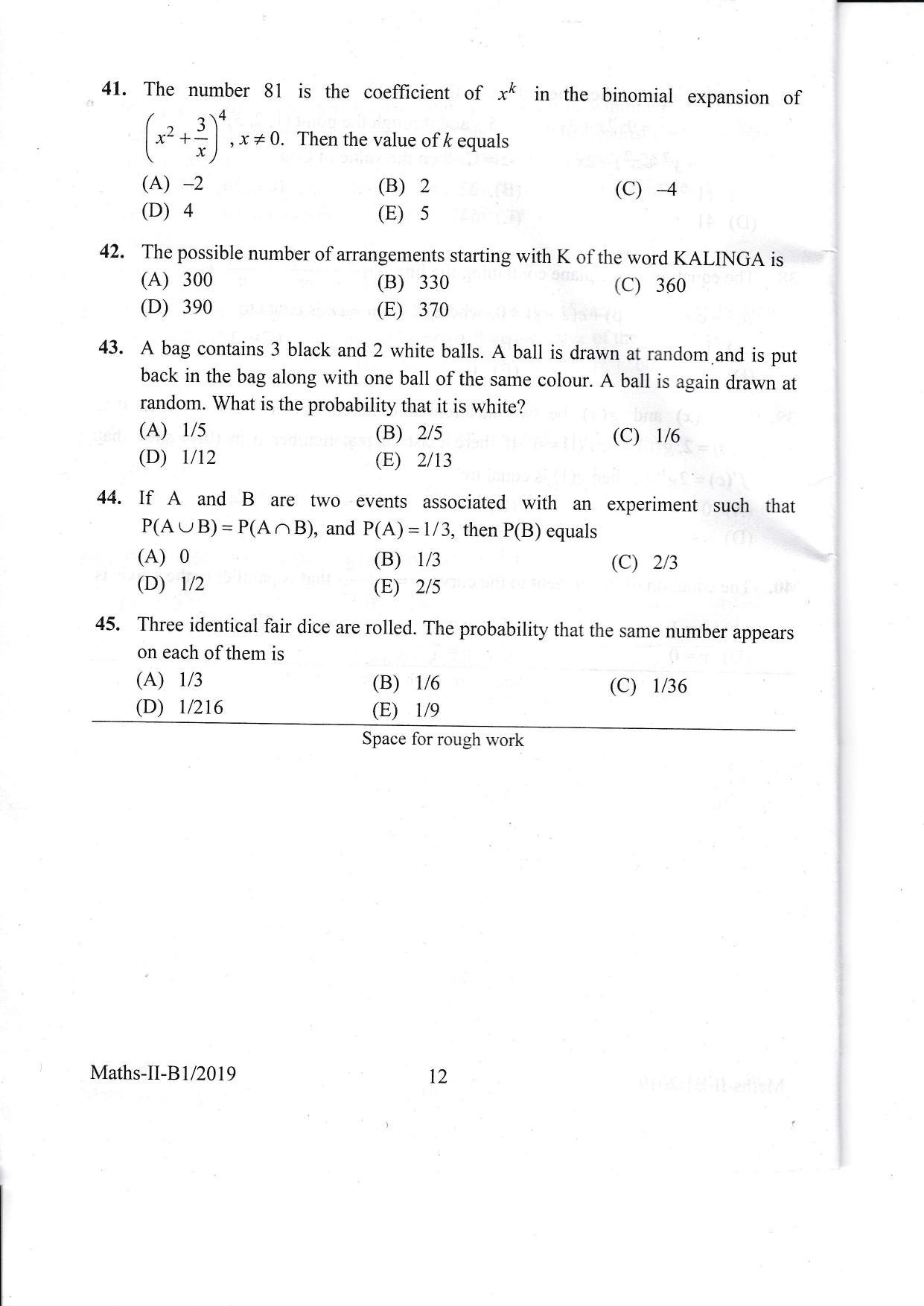 KEAM Paper II 2019 Question Paper - Page 12