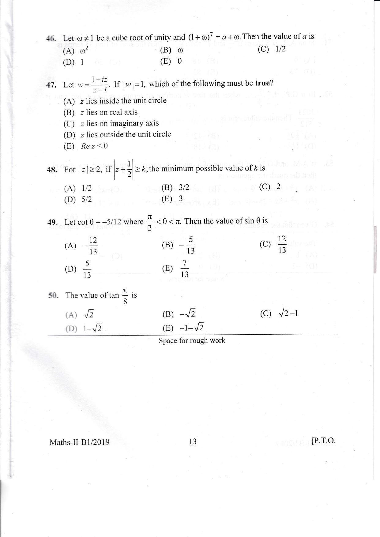 KEAM Paper II 2019 Question Paper - Page 13