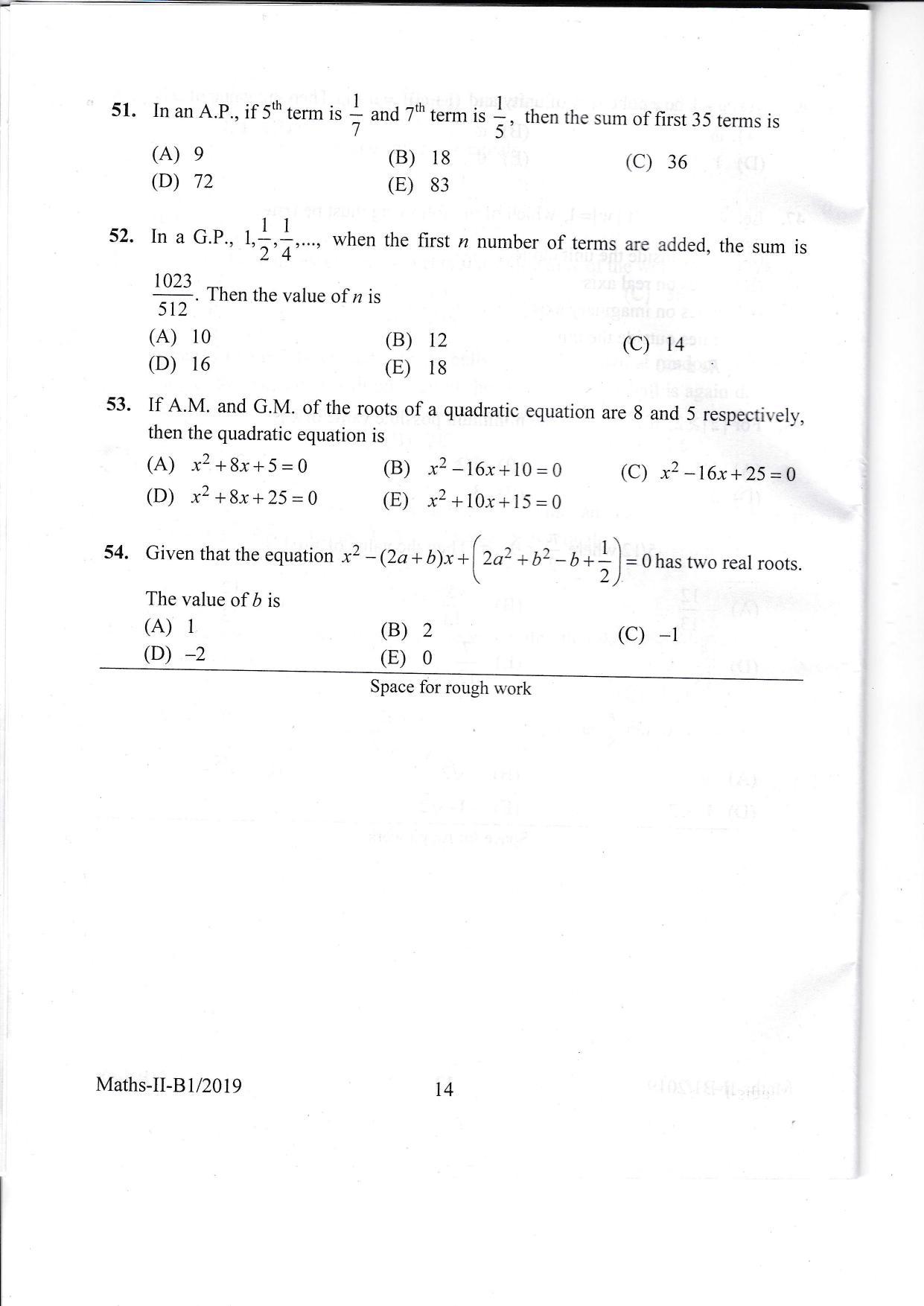 KEAM Paper II 2019 Question Paper - Page 14