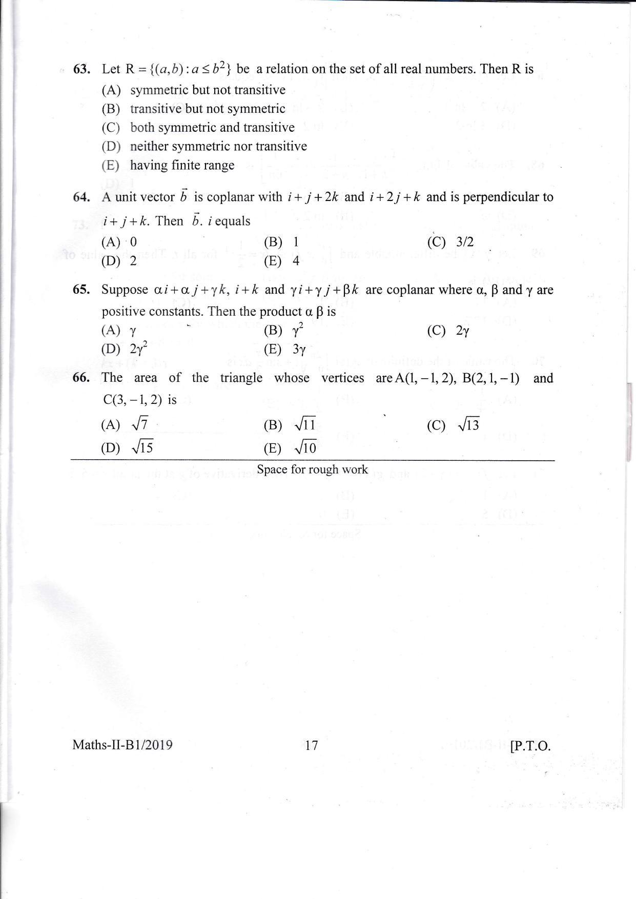 KEAM Paper II 2019 Question Paper - Page 17