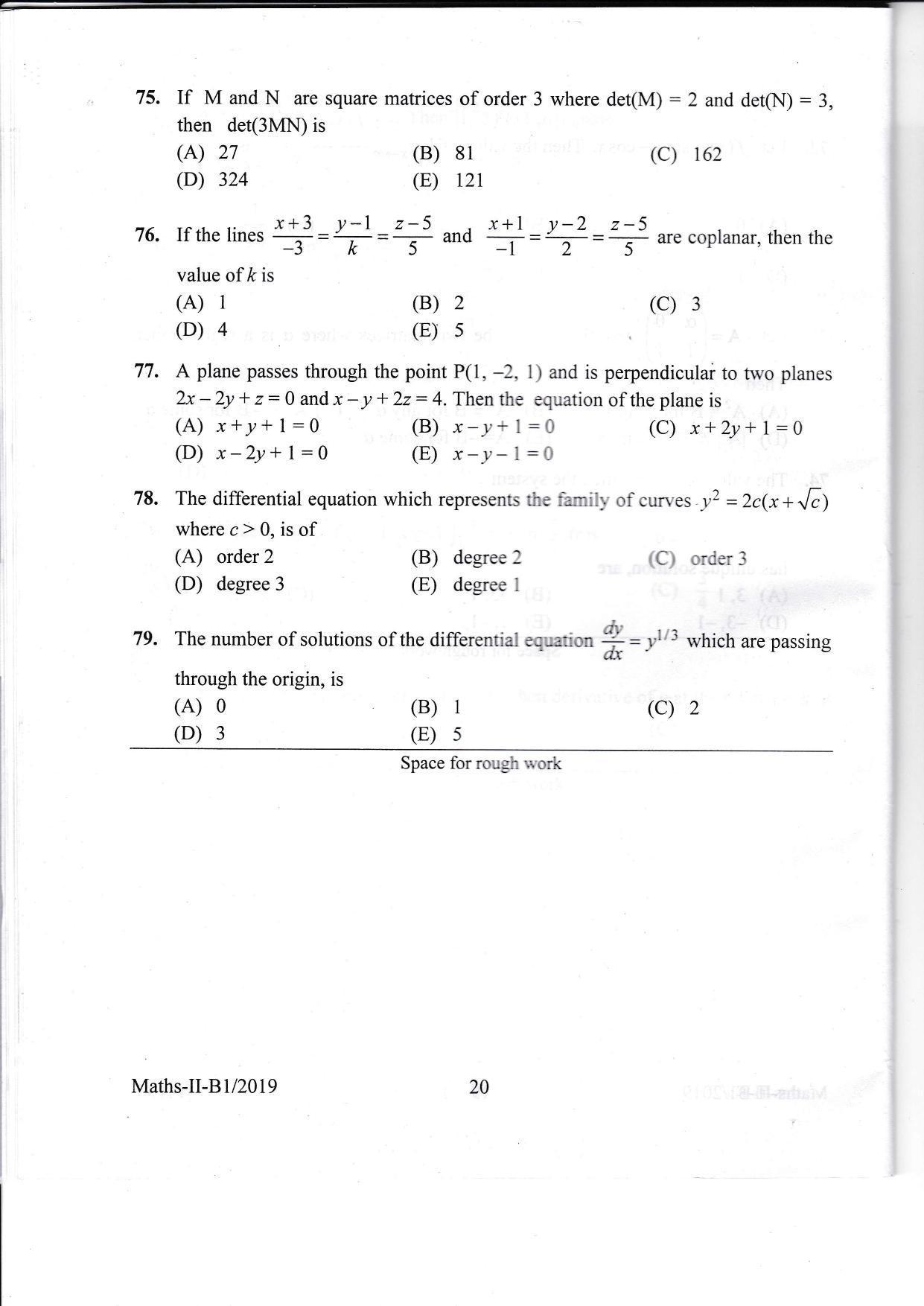 KEAM Paper II 2019 Question Paper - Page 20