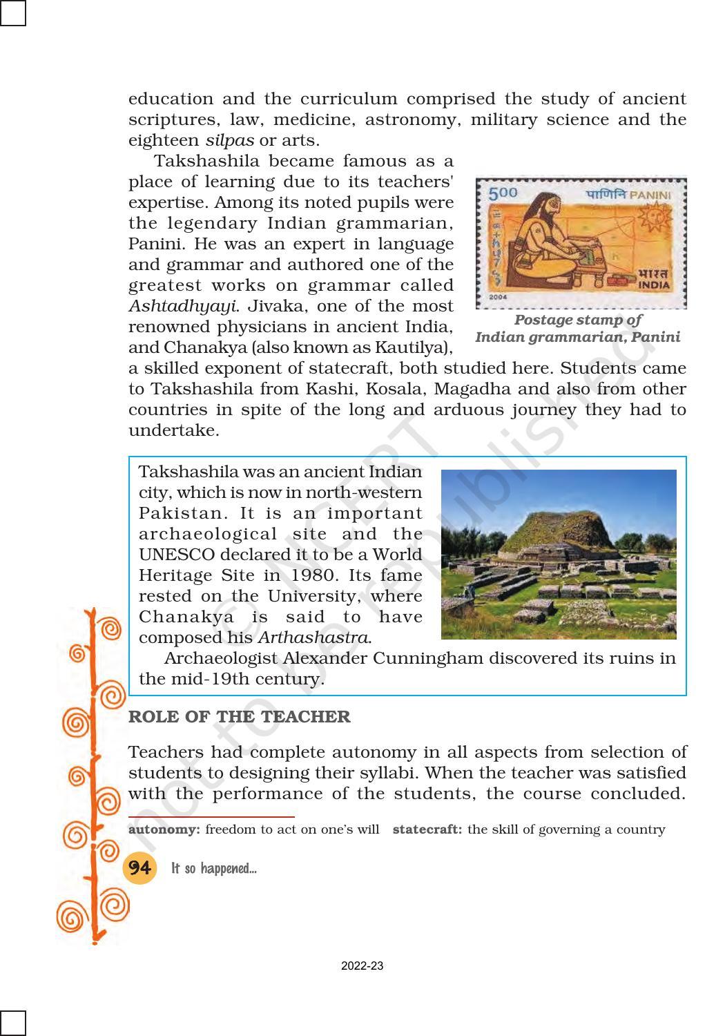 NCERT Book for Class 8 English It So Happened Chapter 11 Ancient Education System of India - Page 6