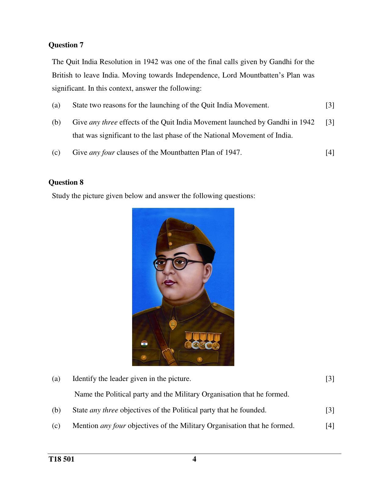 ICSE Class 10 History & Civics - H.C.G. - Paper 1 2018 Question Paper - Page 4