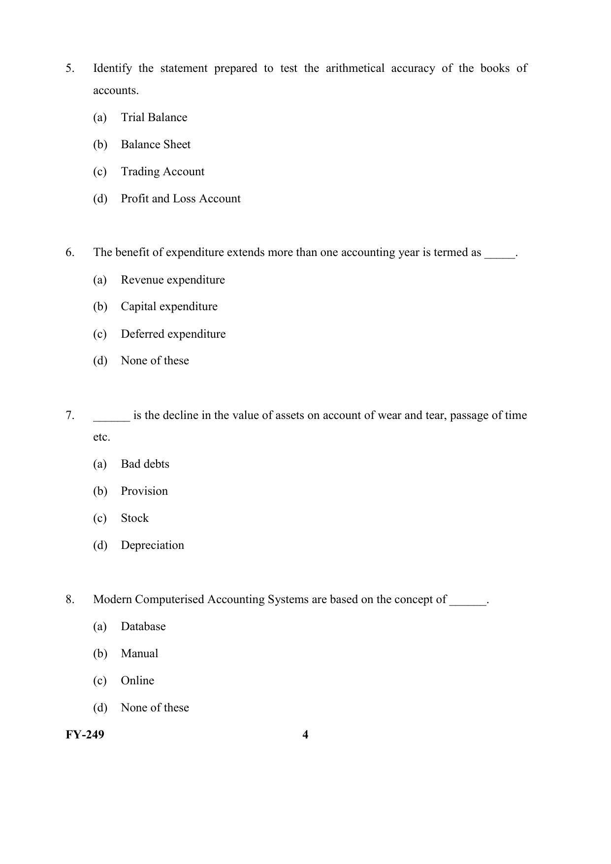 Kerala Plus One (Class 11th) Accountancy-AFS Question Paper 2021 - Page 4
