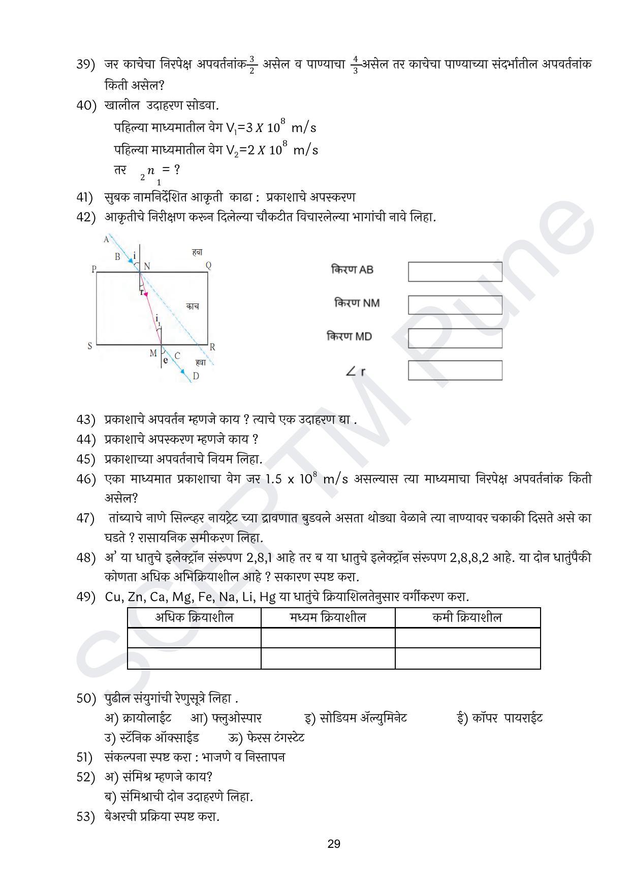Maharashtra Board Class 10 विज्ञान : भाग १ (माध्यम मराठी) 2023 Question Bank - Page 30