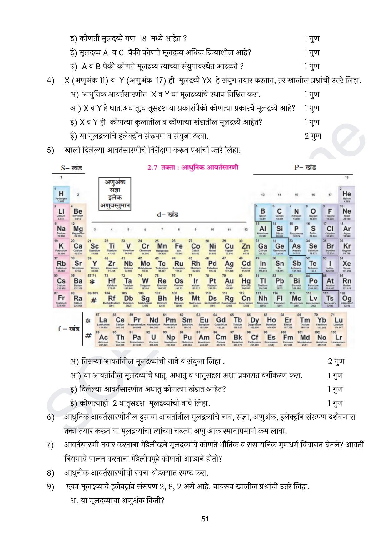 Maharashtra Board Class 10 विज्ञान : भाग १ (माध्यम मराठी) 2023 Question Bank - Page 52
