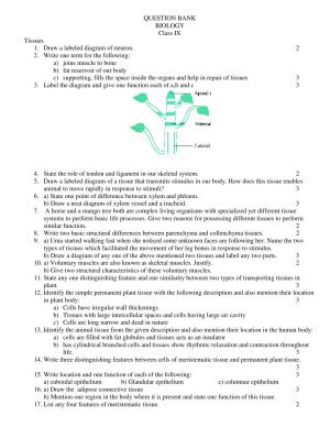 CBSE Worksheets for Class 9 Biology Question Bank Assignment