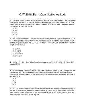 CAT 2018 CAT QA Slot 1 Question Paper