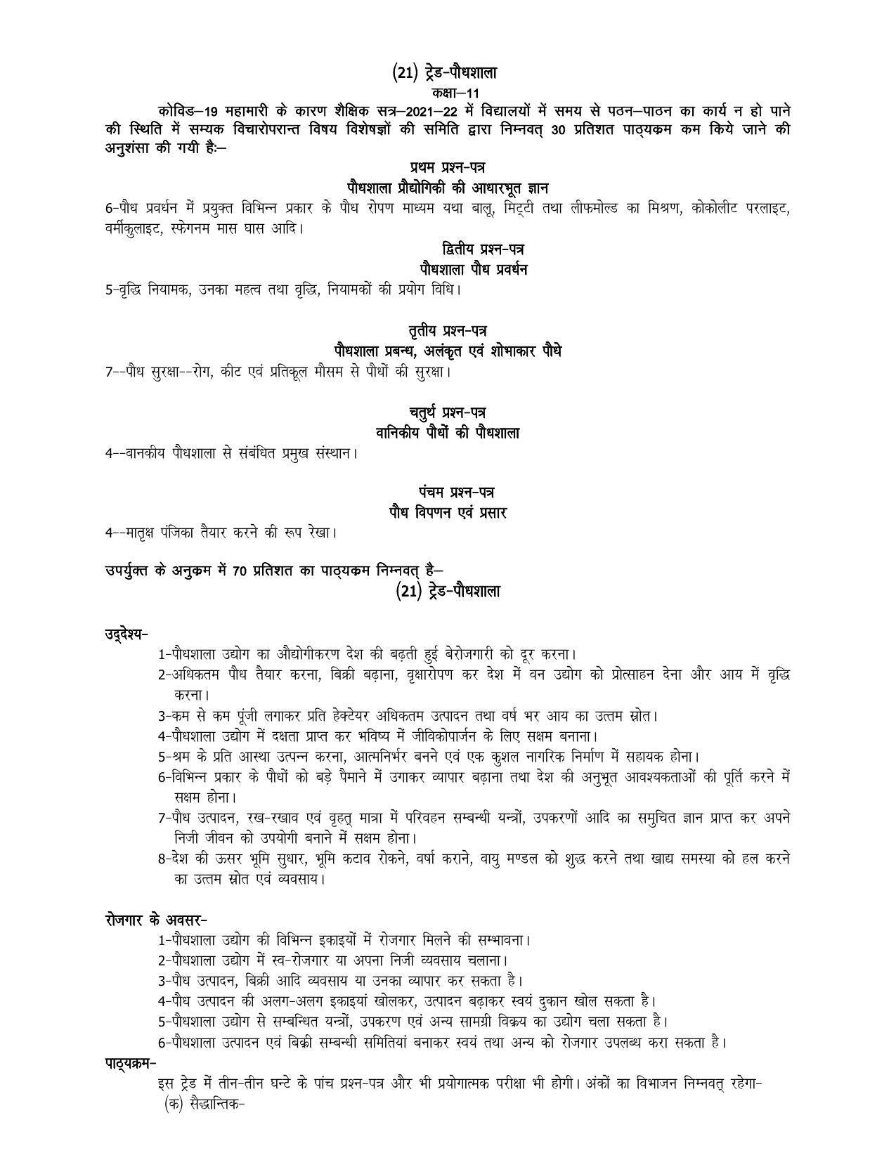 UP Board 11th Syllabus Trade 19 Plant Nursery - Page 1