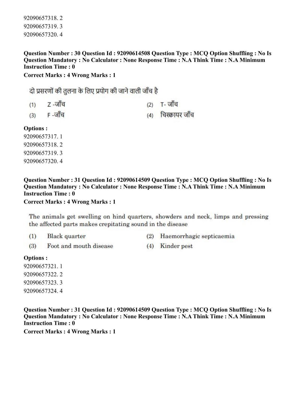 CUET PG 2023: SCQP30 – Animal Science(Poultry)(Eng)-Shift 2 (12-06-2023) Question Paper - Page 32