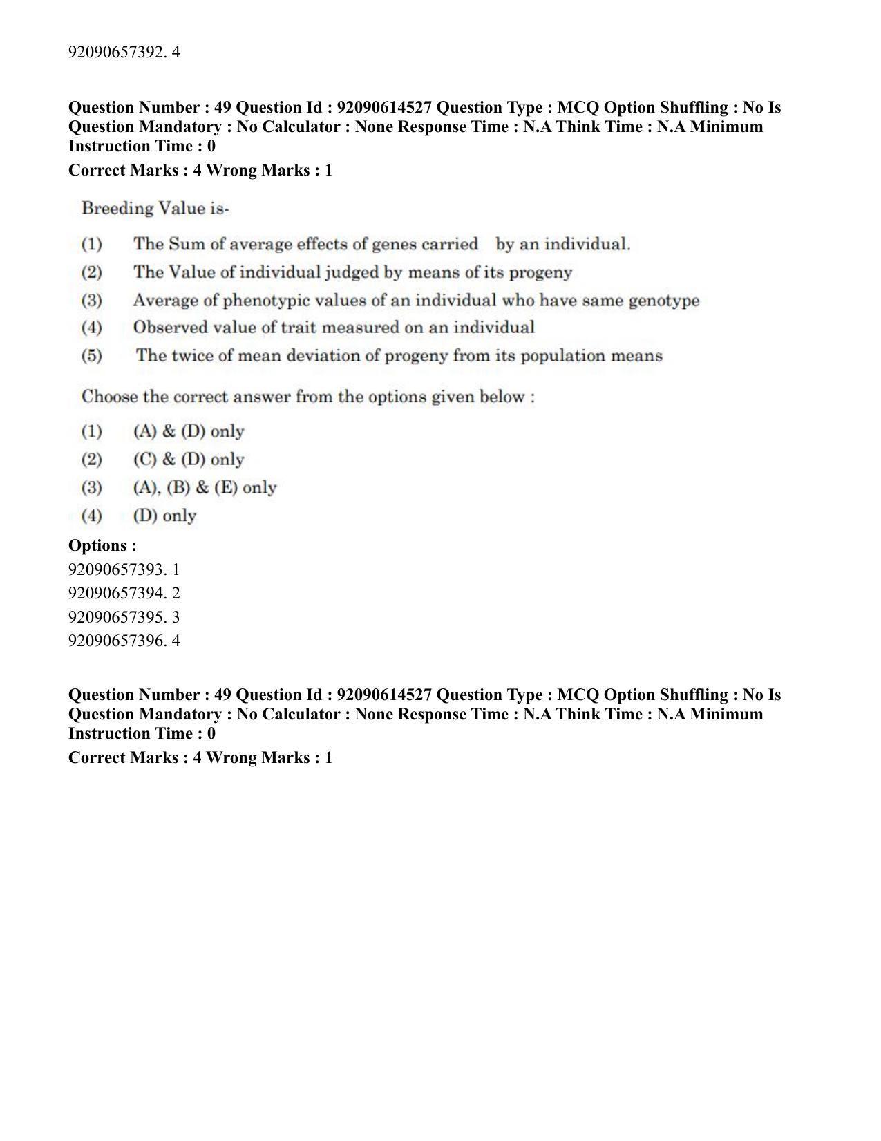 CUET PG 2023: SCQP30 – Animal Science(Poultry)(Eng)-Shift 2 (12-06-2023) Question Paper - Page 54