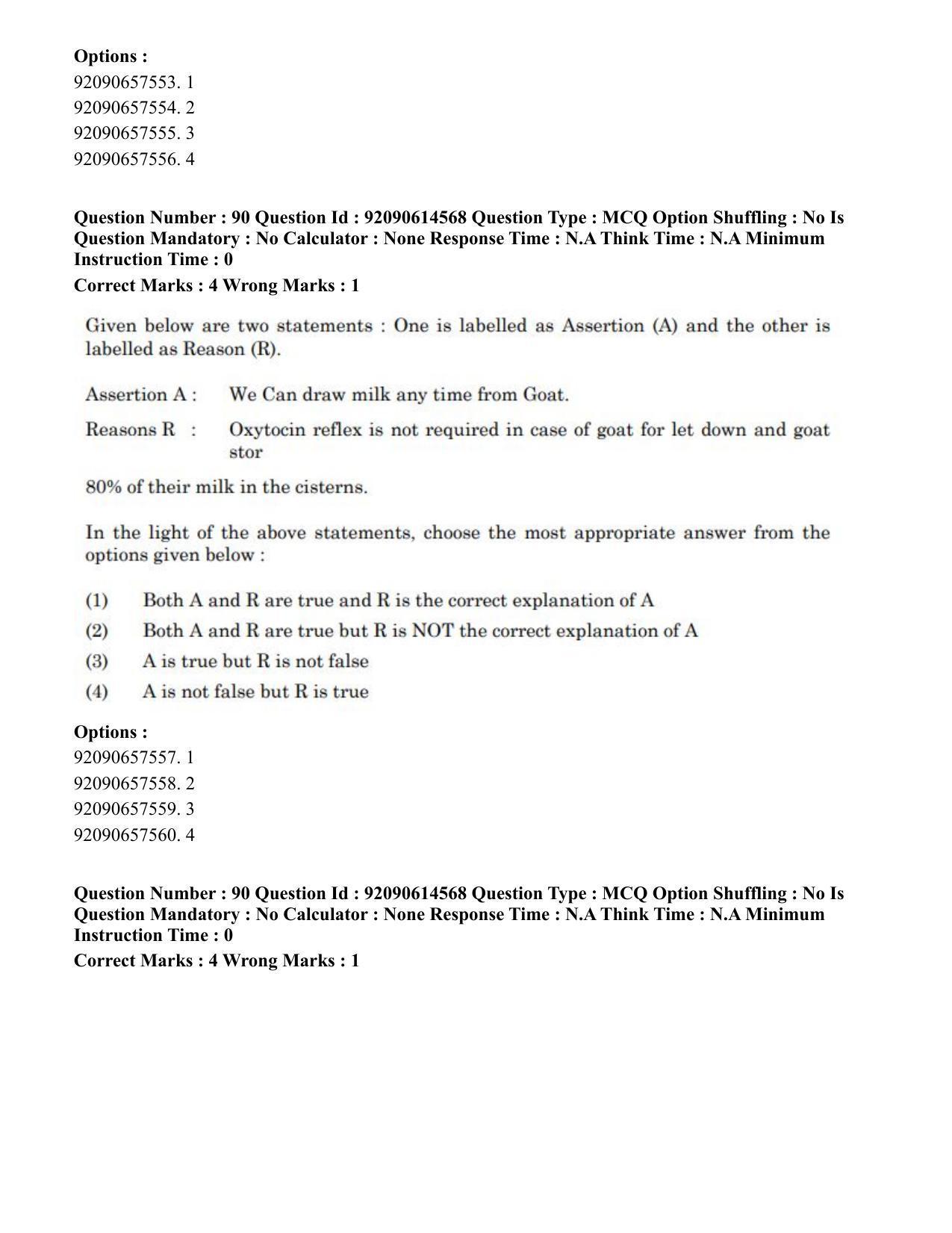 CUET PG 2023: SCQP30 – Animal Science(Poultry)(Eng)-Shift 2 (12-06-2023) Question Paper - Page 93