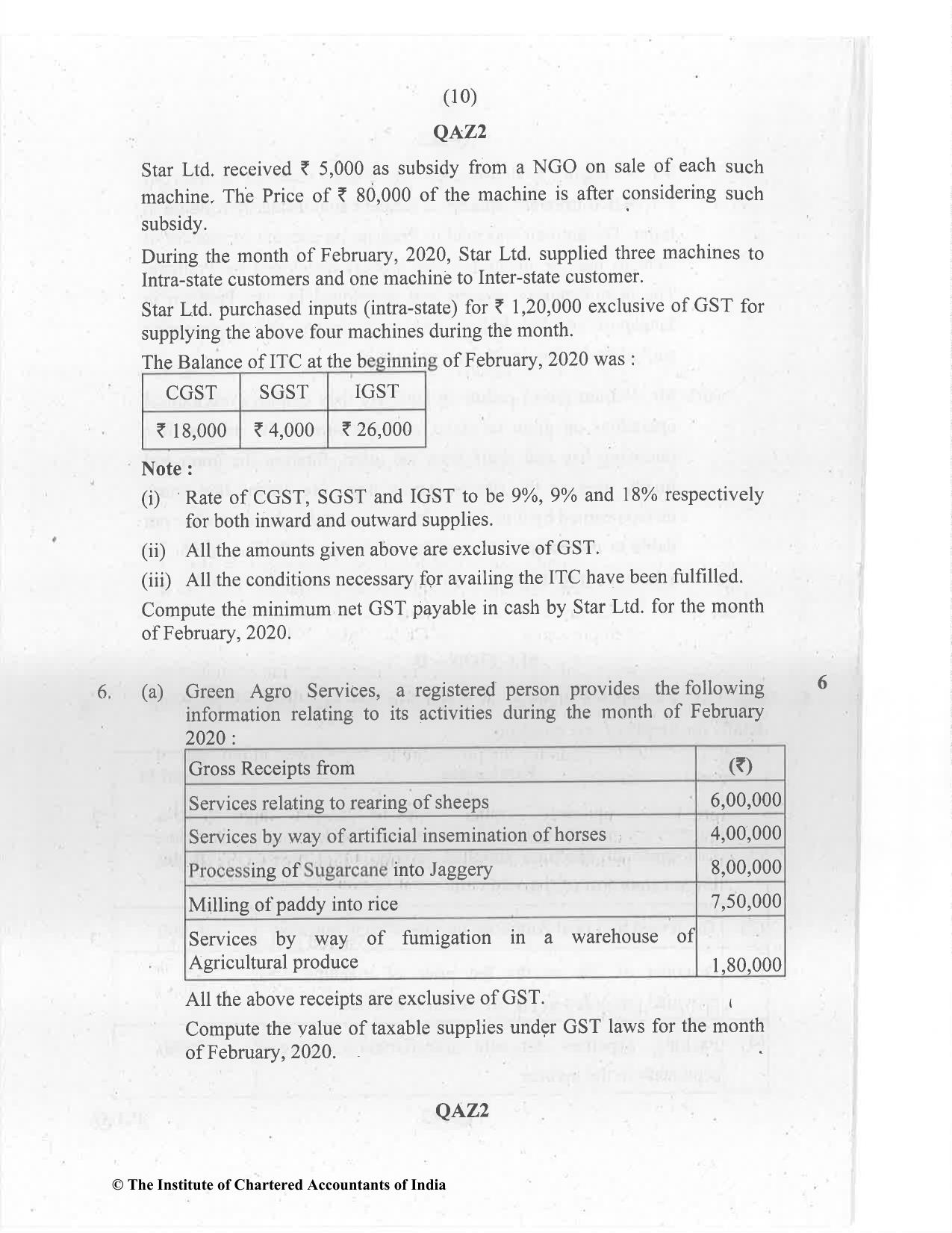 CA Inter Jan 2021 Question Paper - Paper 4 – Taxation - Page 10
