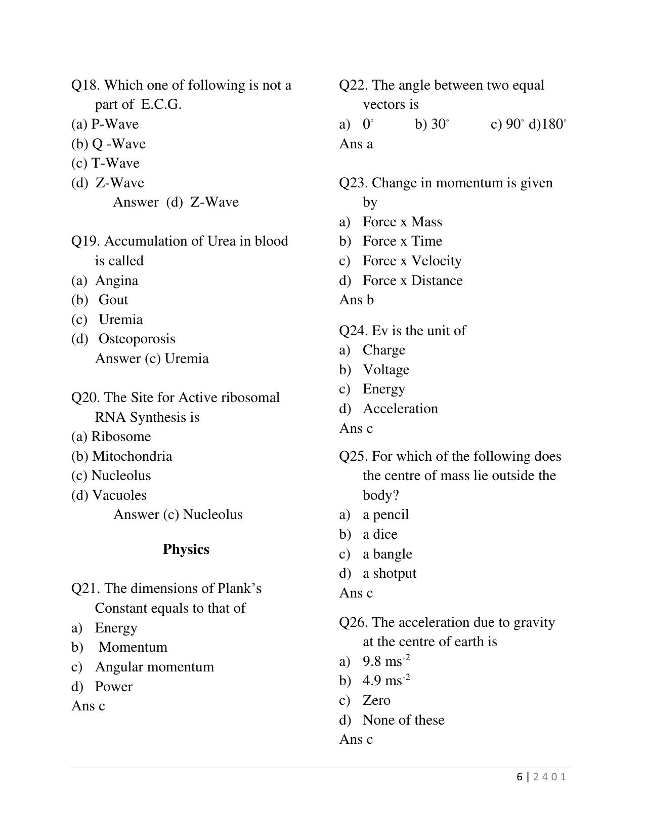 HP B.Sc. Nursing 2024 Question Paper with Answer Key - Page 6