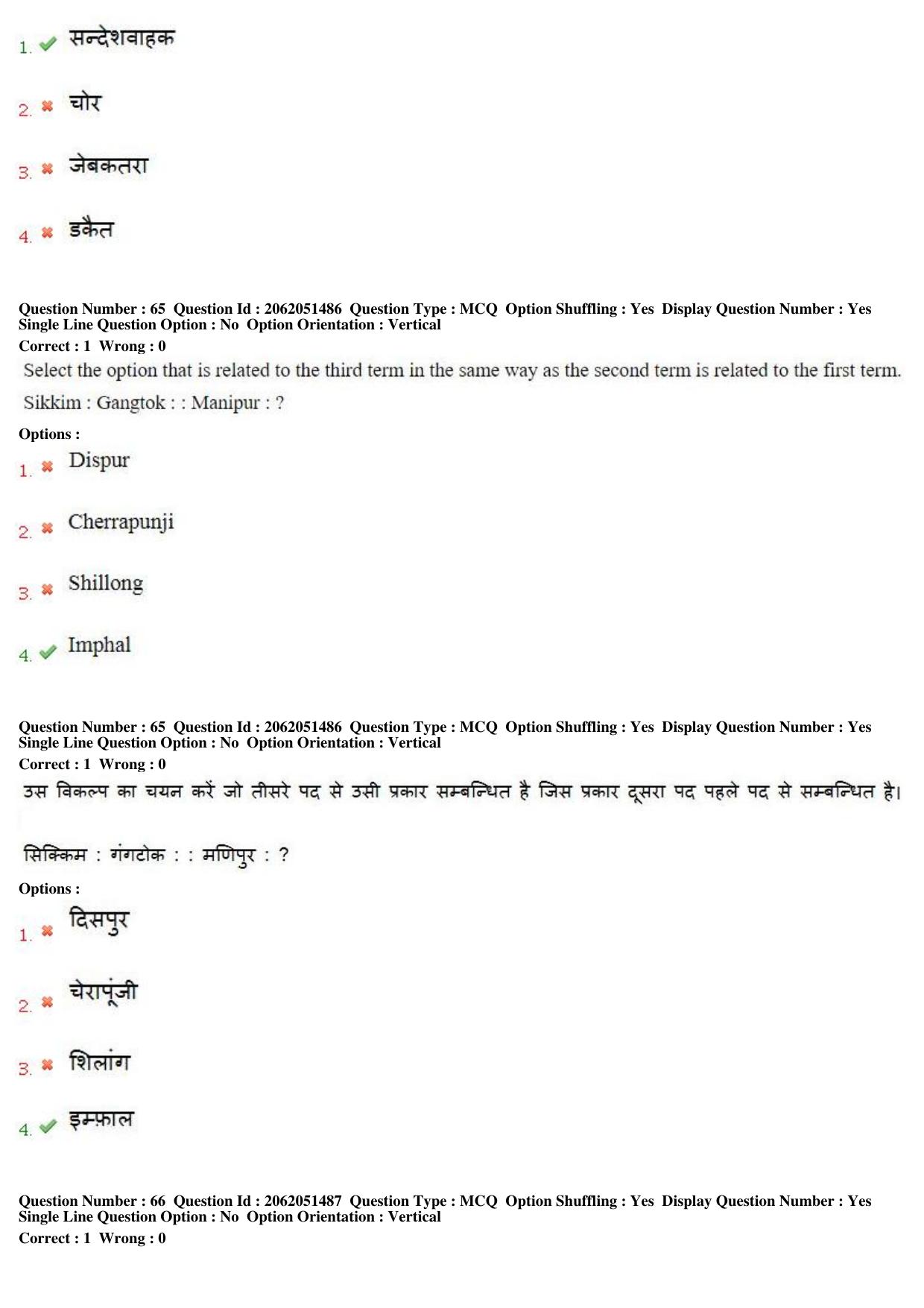 MP CPCT 17th February 2018 CPCT Question Paper Shift 1 - Page 47