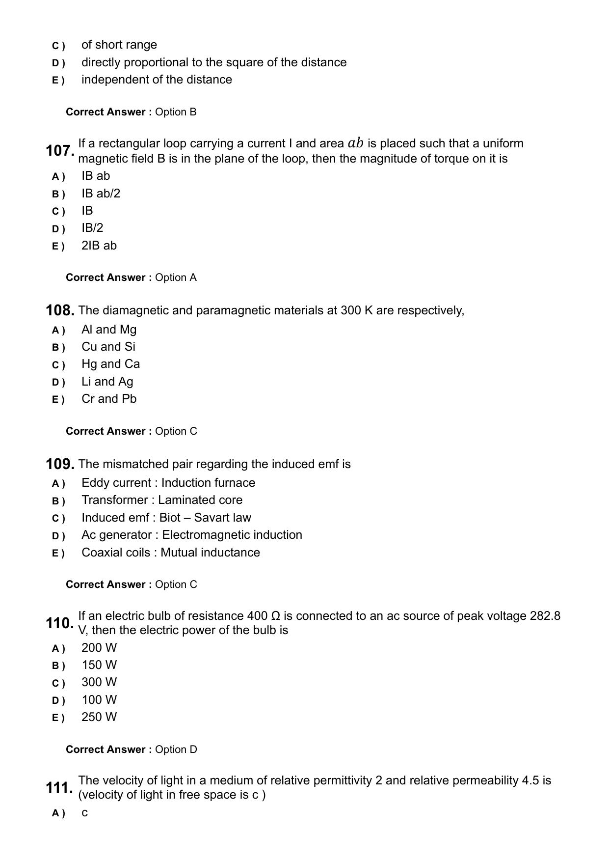 KEAM 2025 April 25 (Engineering) Question Paper with Answer Key - Page 27