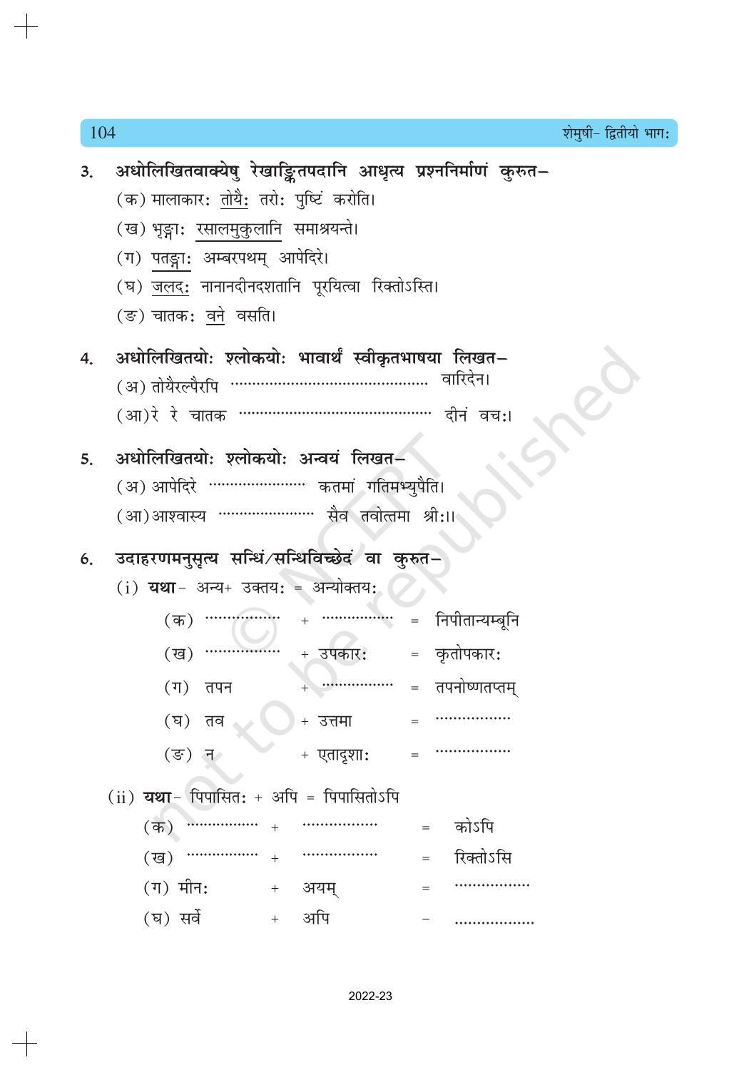 NCERT Book for Class 10 Sanskrit Chapter 12 अनयोक्त्यः - Page 6
