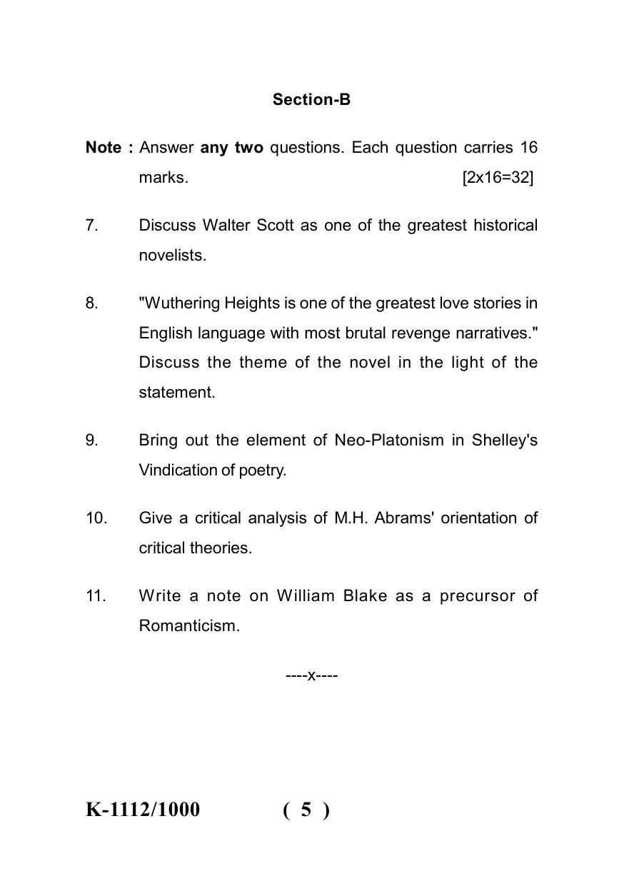 Sarguja University Question Paper - 2022 : M.A. (Final) English Romanticism Paper I - Page 5