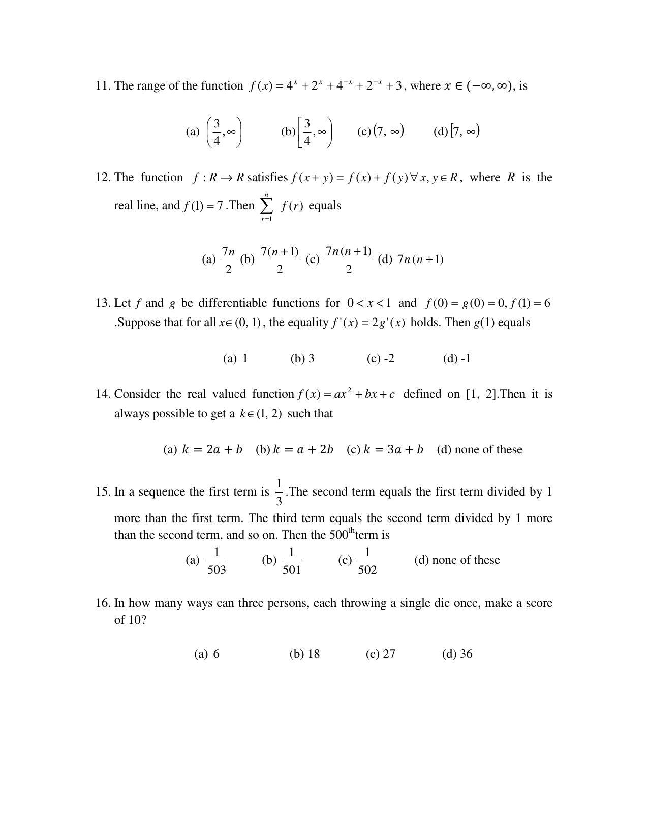  ISI Admission Test M.S.(QE) PEB 2015 Sample Paper - Page 3