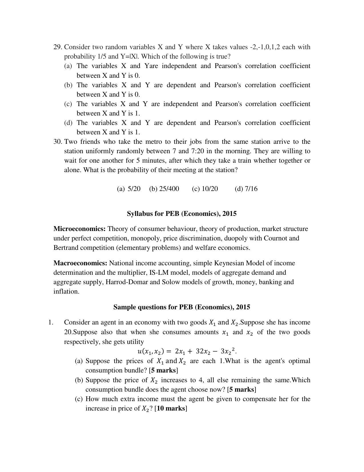  ISI Admission Test M.S.(QE) PEB 2015 Sample Paper - Page 6