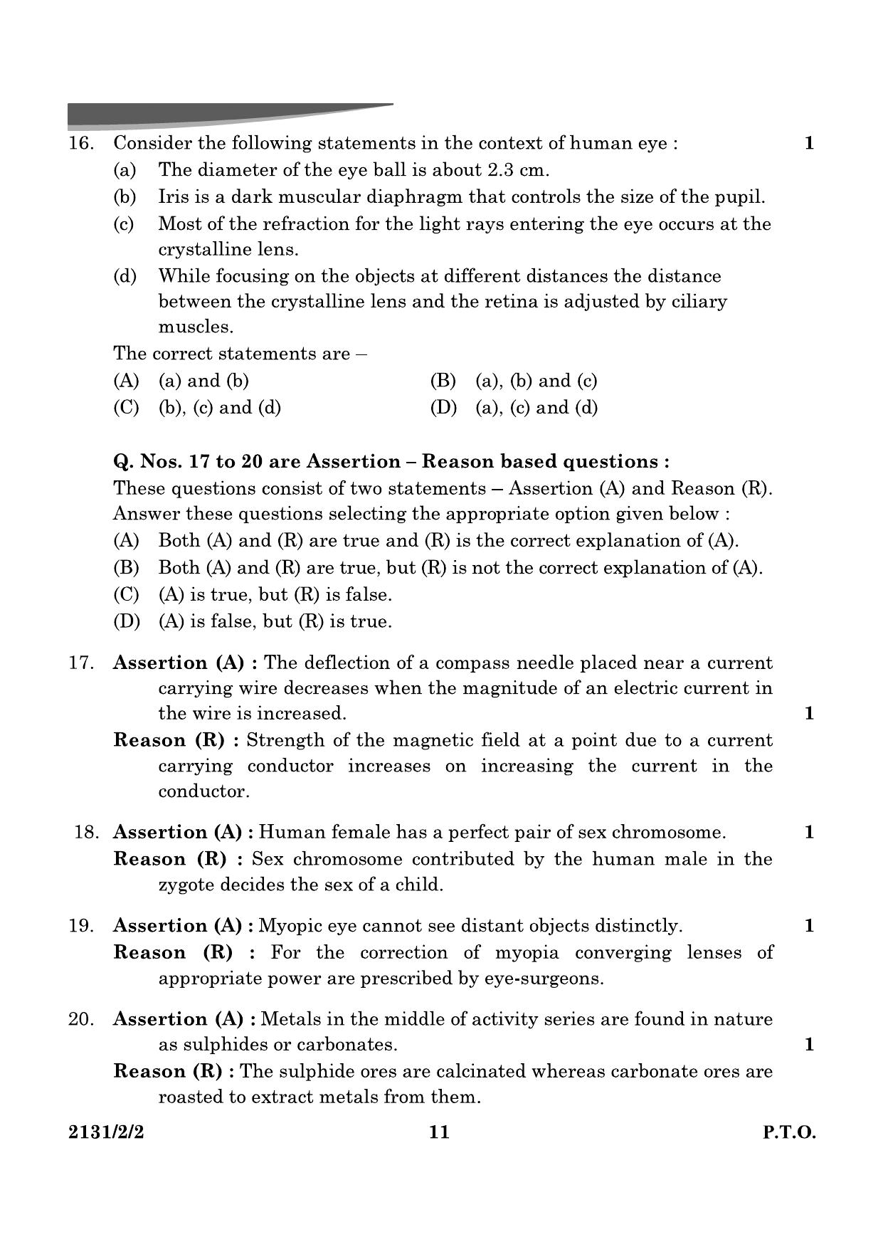 CBSE Class 10 31-2-2 Science 2024 Question Paper - Page 11