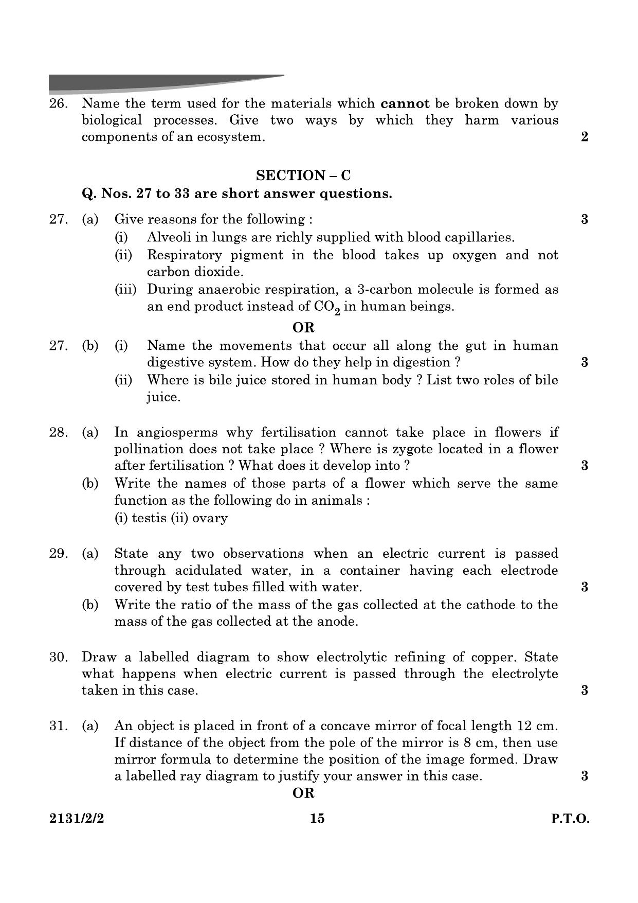 CBSE Class 10 31-2-2 Science 2024 Question Paper - Page 15