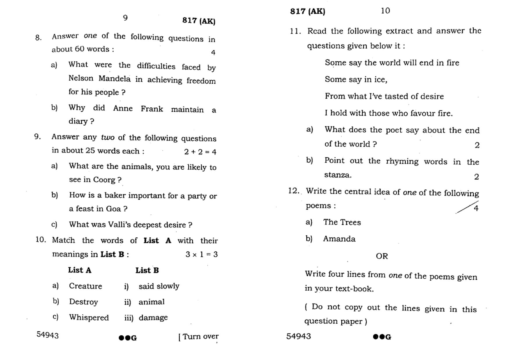 UP Board Previous Year Question Paper Class 10 English (817 AK) – 2022 - Page 5