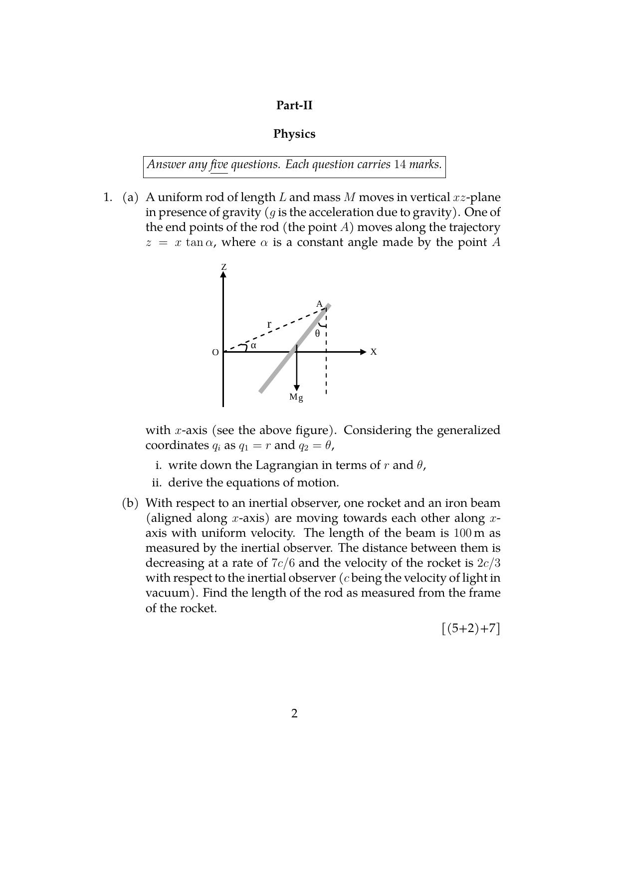 ISI Admission Test JRF in Physics and Applied Mathematics (PHB) 2024 Sample Paper - Page 2