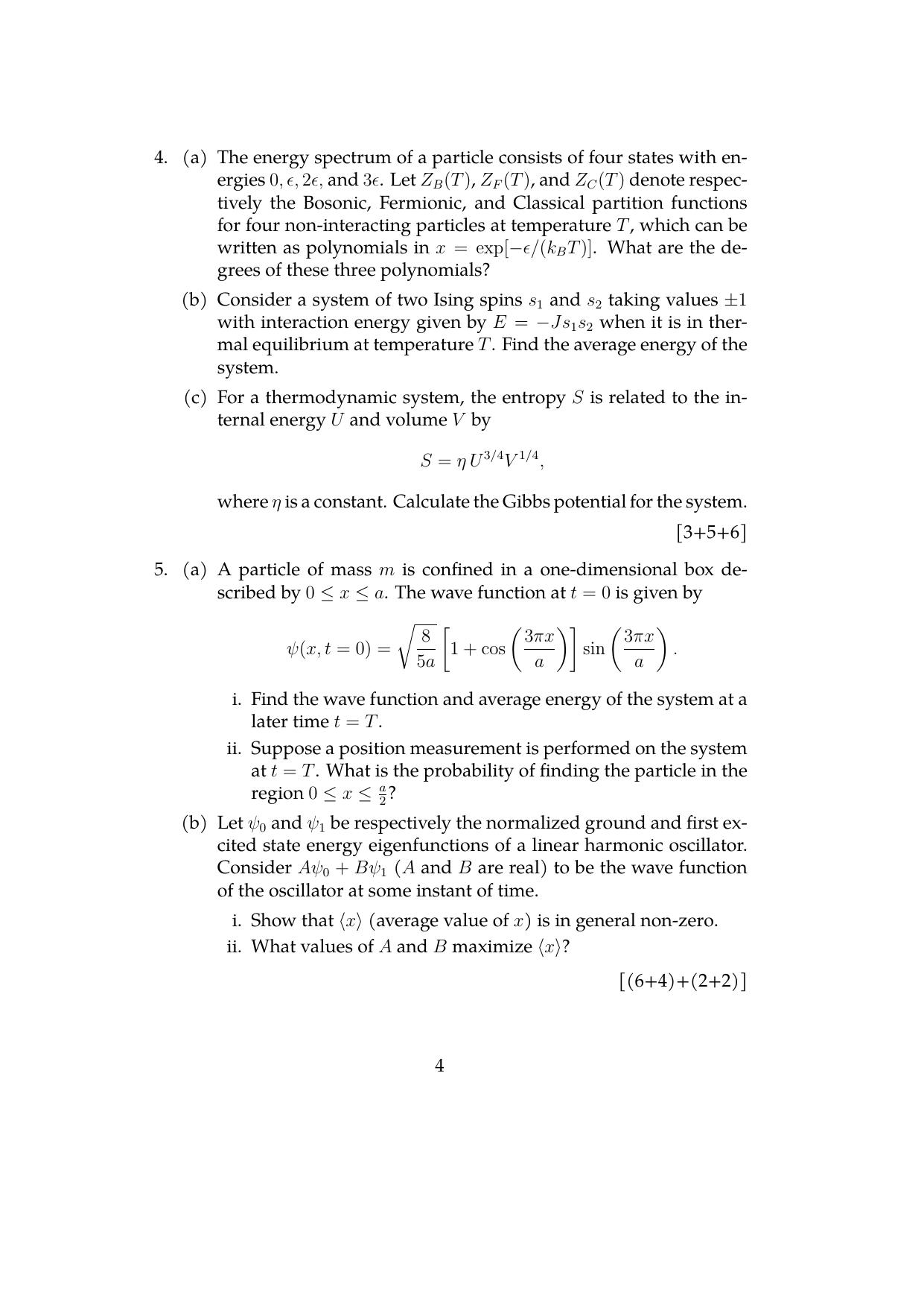 ISI Admission Test JRF in Physics and Applied Mathematics (PHB) 2024 Sample Paper - Page 4