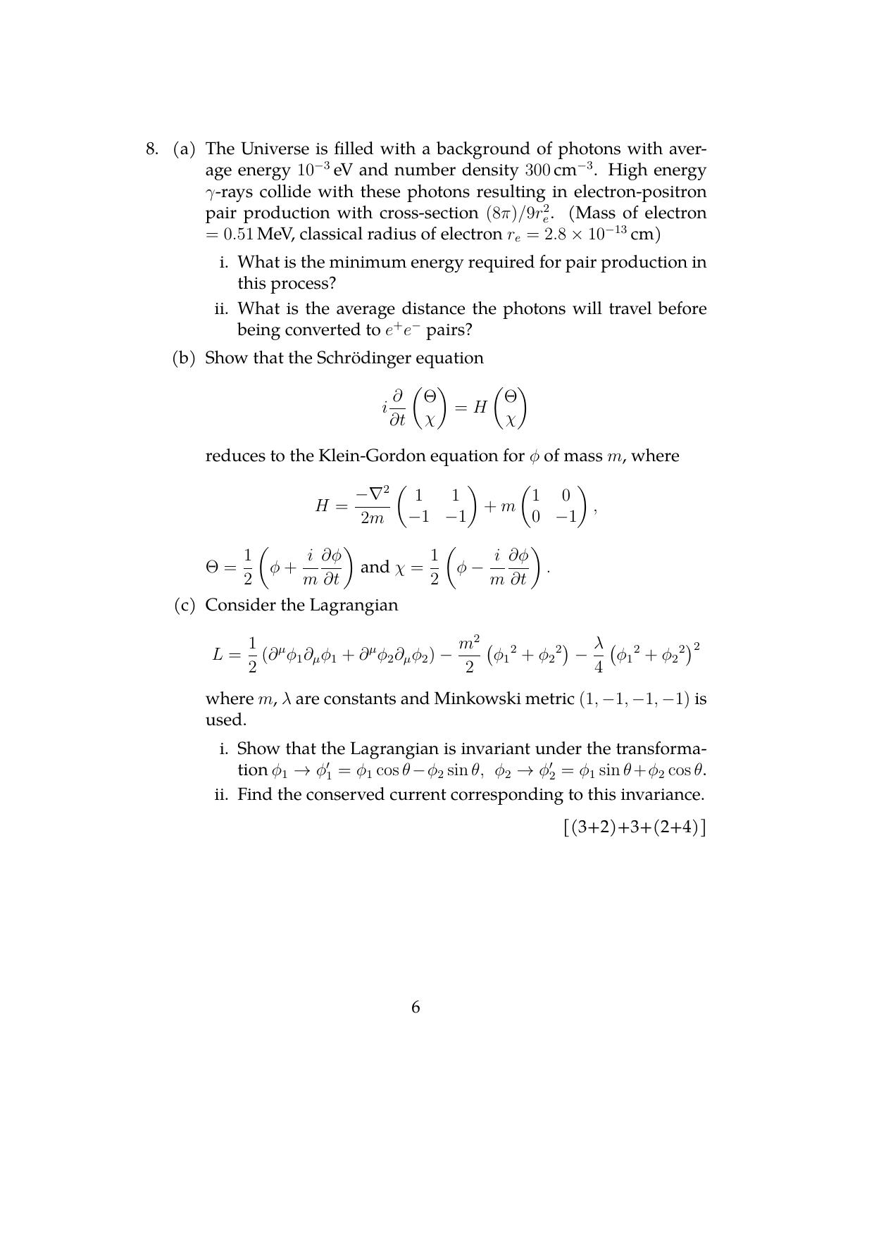 ISI Admission Test JRF in Physics and Applied Mathematics (PHB) 2024 Sample Paper - Page 6