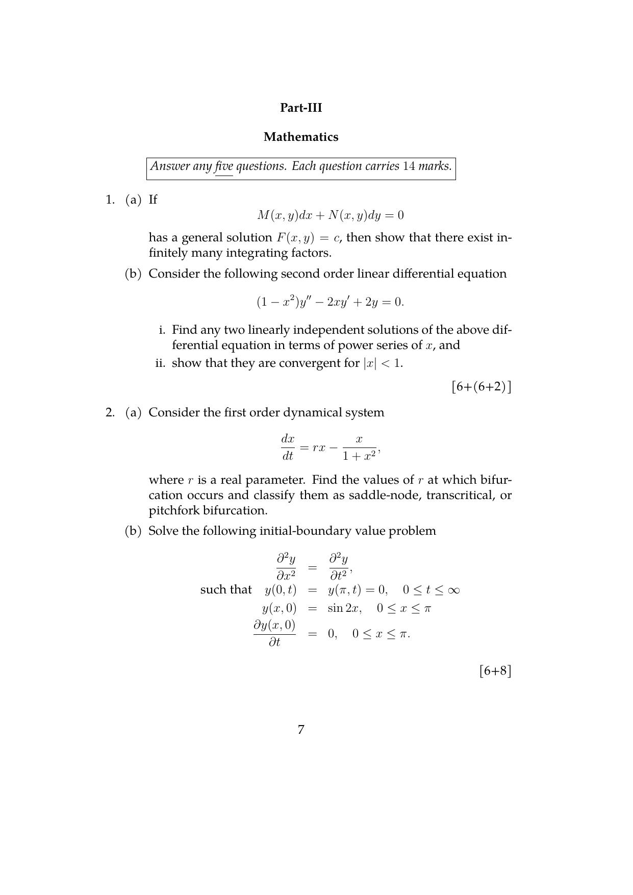 ISI Admission Test JRF in Physics and Applied Mathematics (PHB) 2024 Sample Paper - Page 7