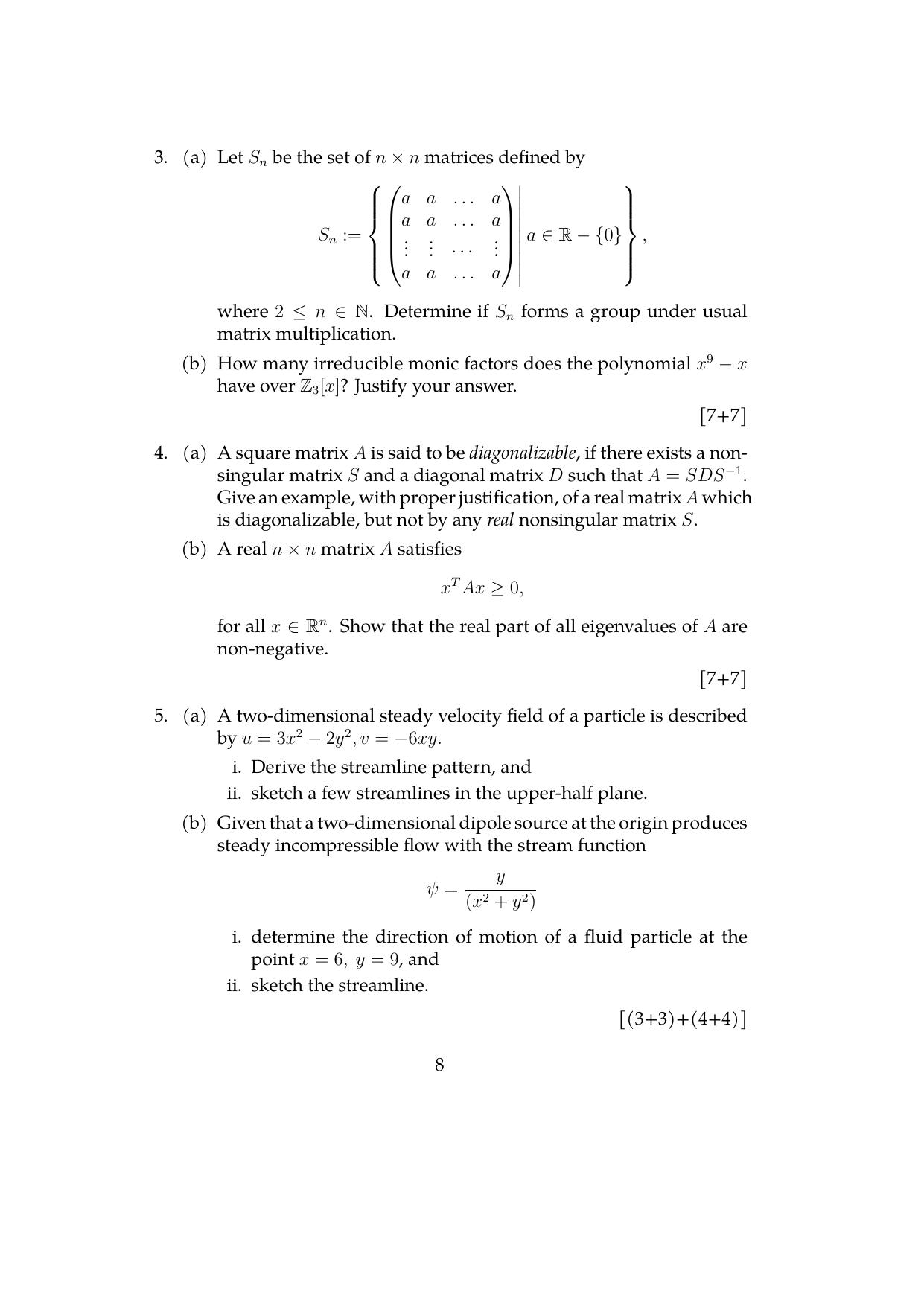 ISI Admission Test JRF in Physics and Applied Mathematics (PHB) 2024 Sample Paper - Page 8