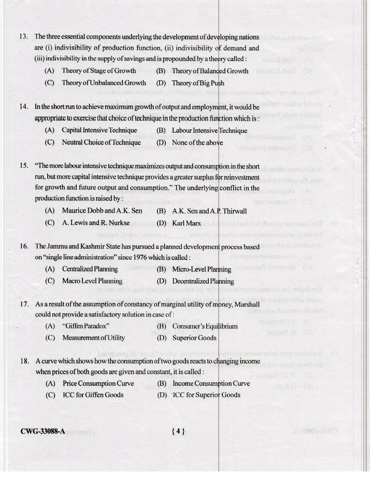 KUET 2023 M.A. Economics Question Paper - Page 62