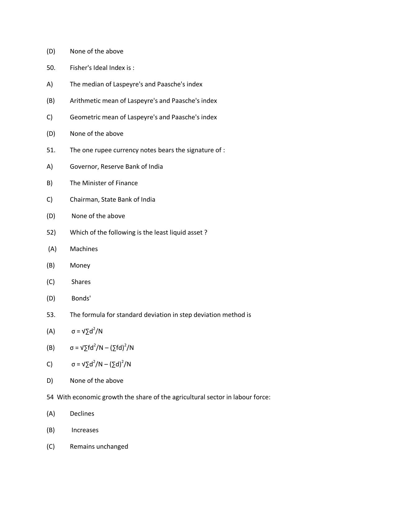 KUET 2023 M.A. Economics Question Paper - Page 124