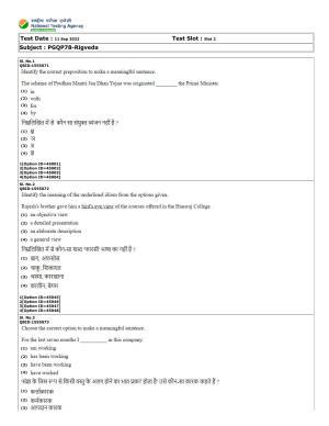 CUET (PG) 2022: PGQP-78 Rigveda (11-09-2022) Question Paper