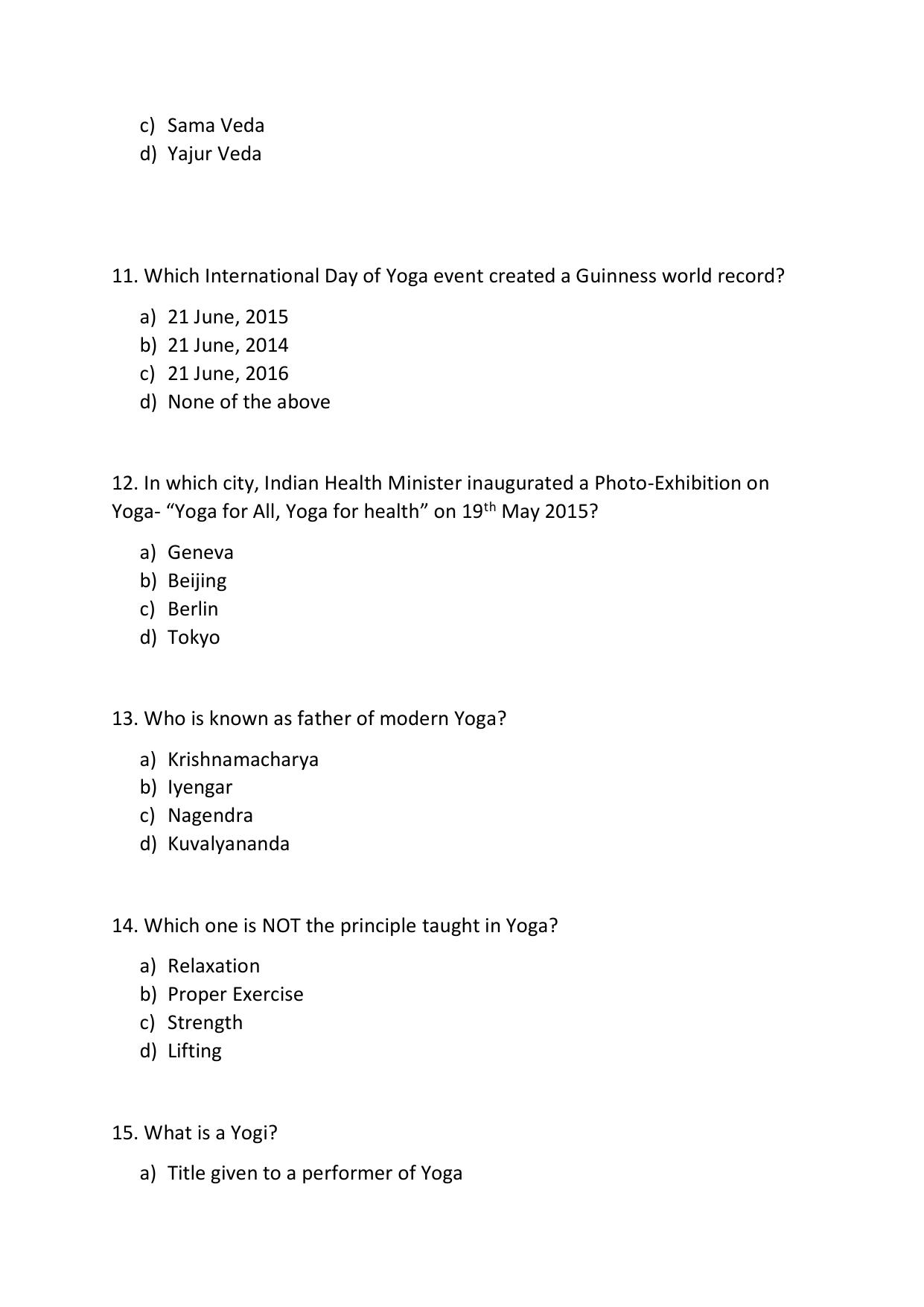 Odisha CPET YOGA & NATUROPATHY SET II 2021 Question Paper - Page 3