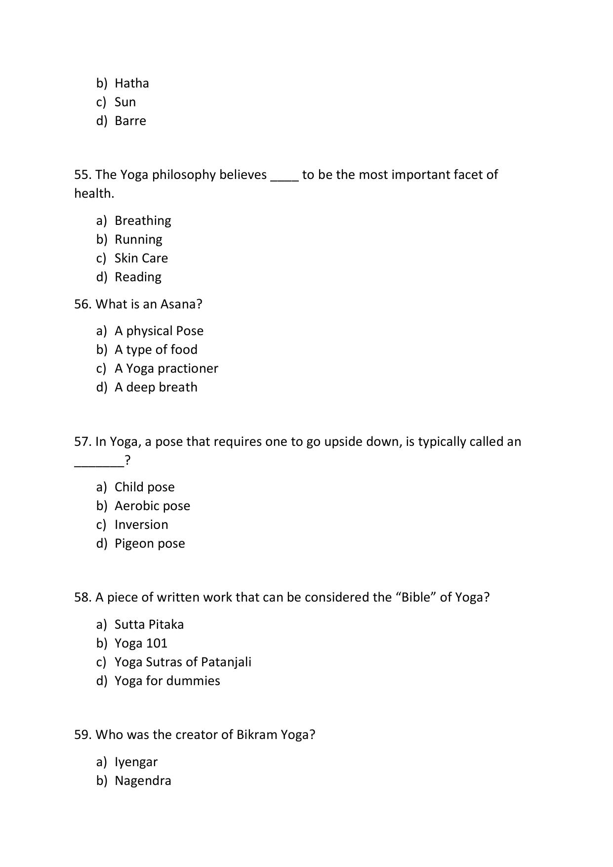 Odisha CPET YOGA & NATUROPATHY SET II 2021 Question Paper - Page 12