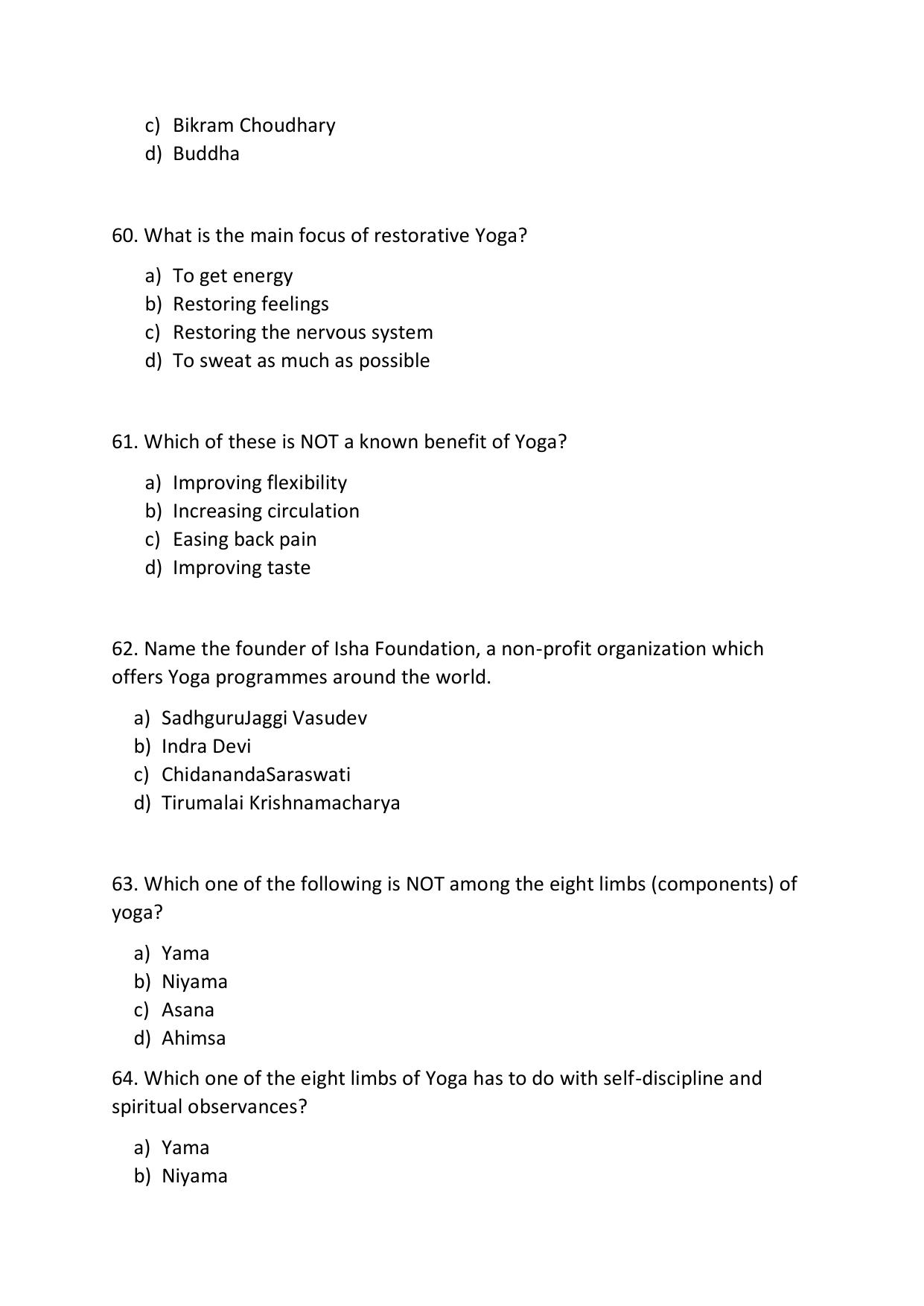 Odisha CPET YOGA & NATUROPATHY SET II 2021 Question Paper - Page 13