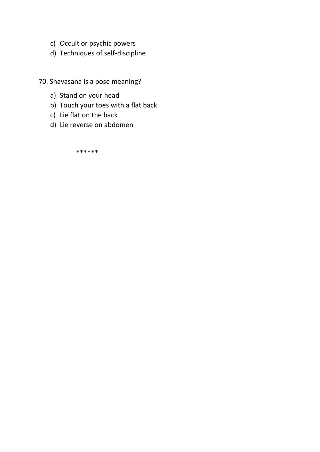 Odisha CPET YOGA & NATUROPATHY SET II 2021 Question Paper - Page 15