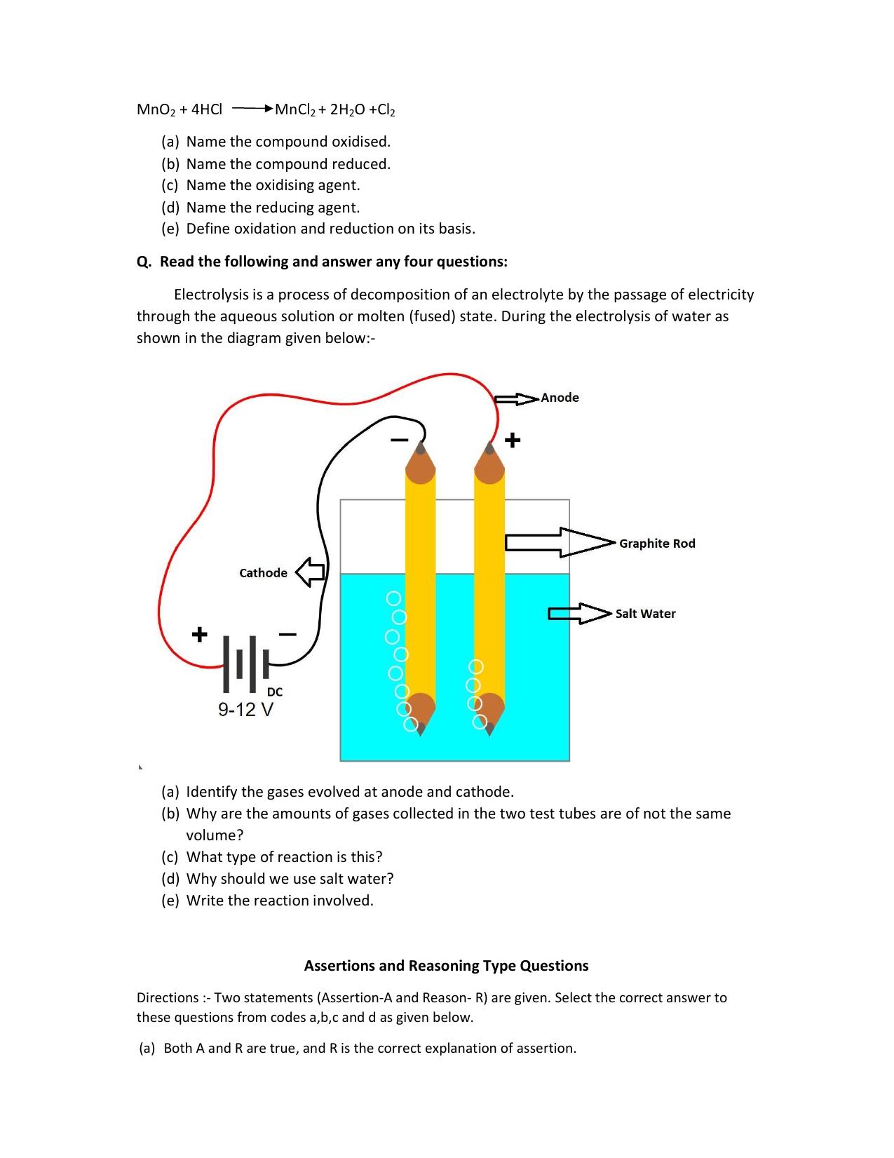 JKBOSE Class 10 Chemical Reactions and Equations (Chemistry) Question Bank - Page 4